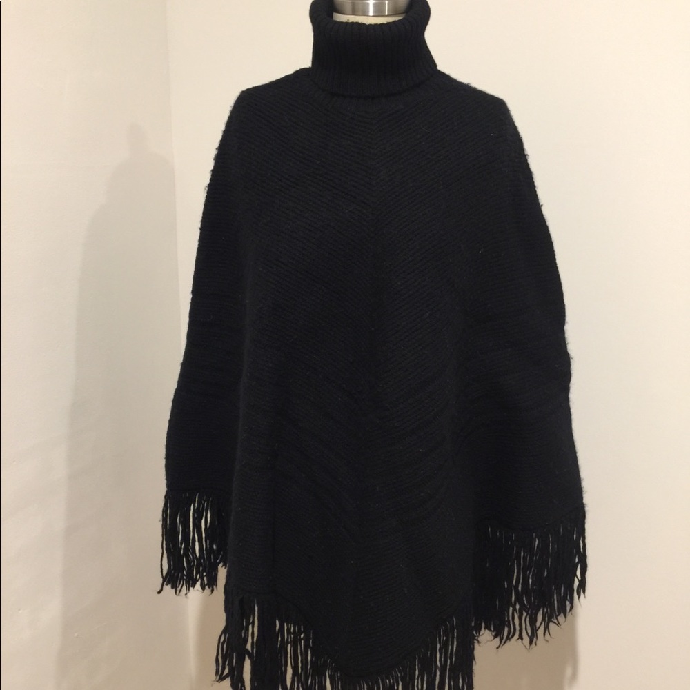 Wool turtleneck sweater poncho (Banana Republic)